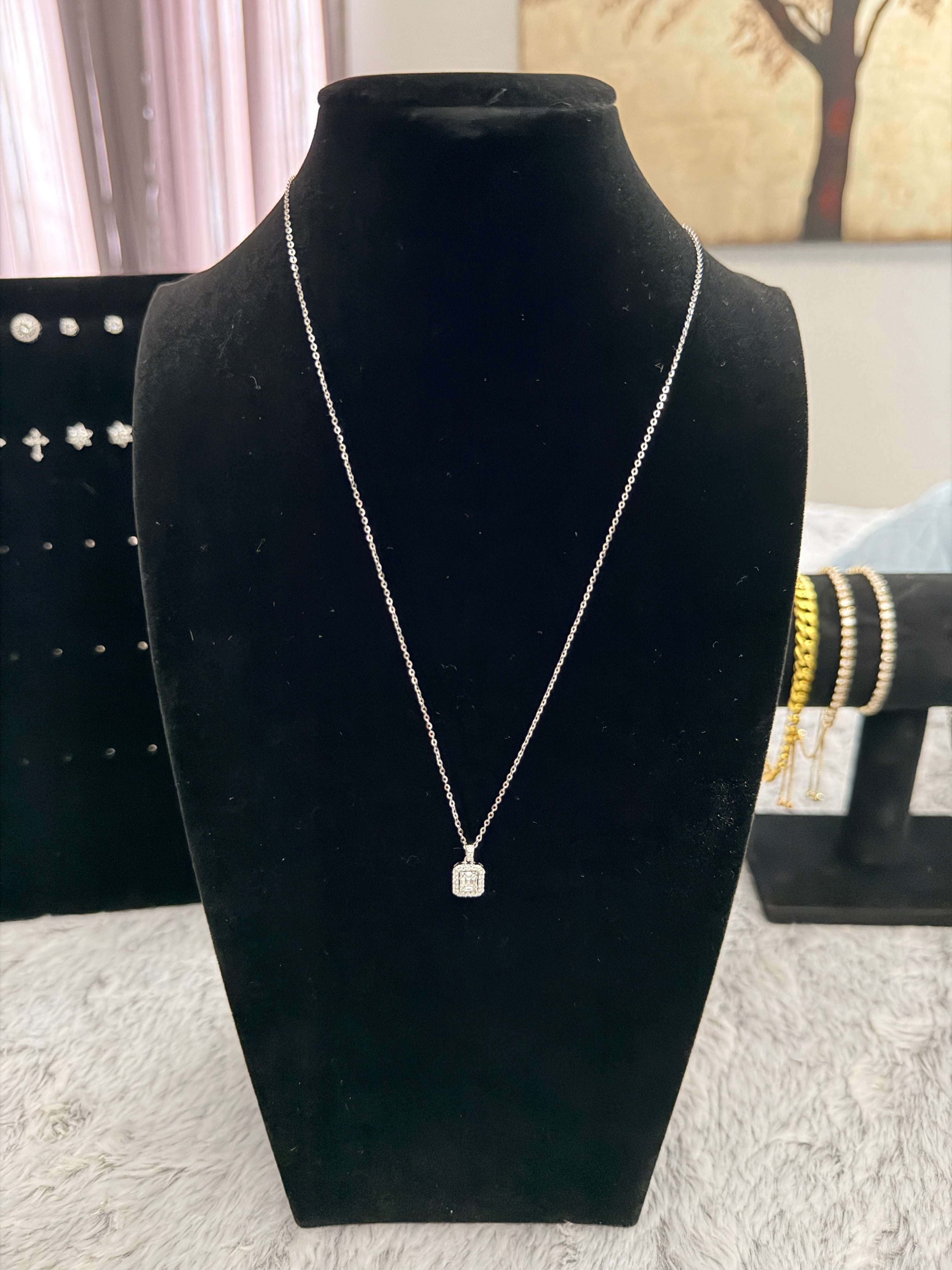 Princess Cut Moissanite Necklace