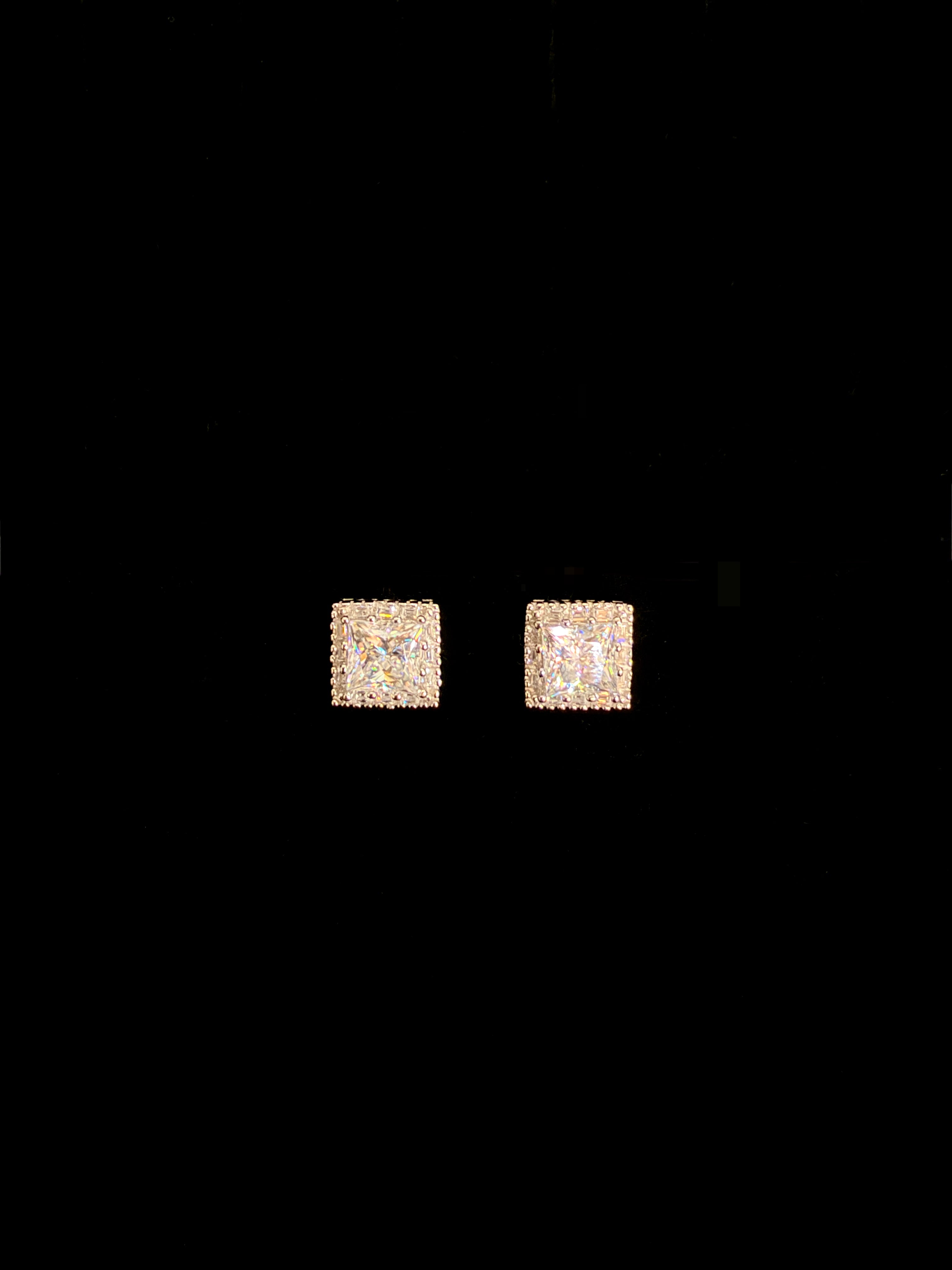 2.5ct Princess Cut Moissanite Earrings