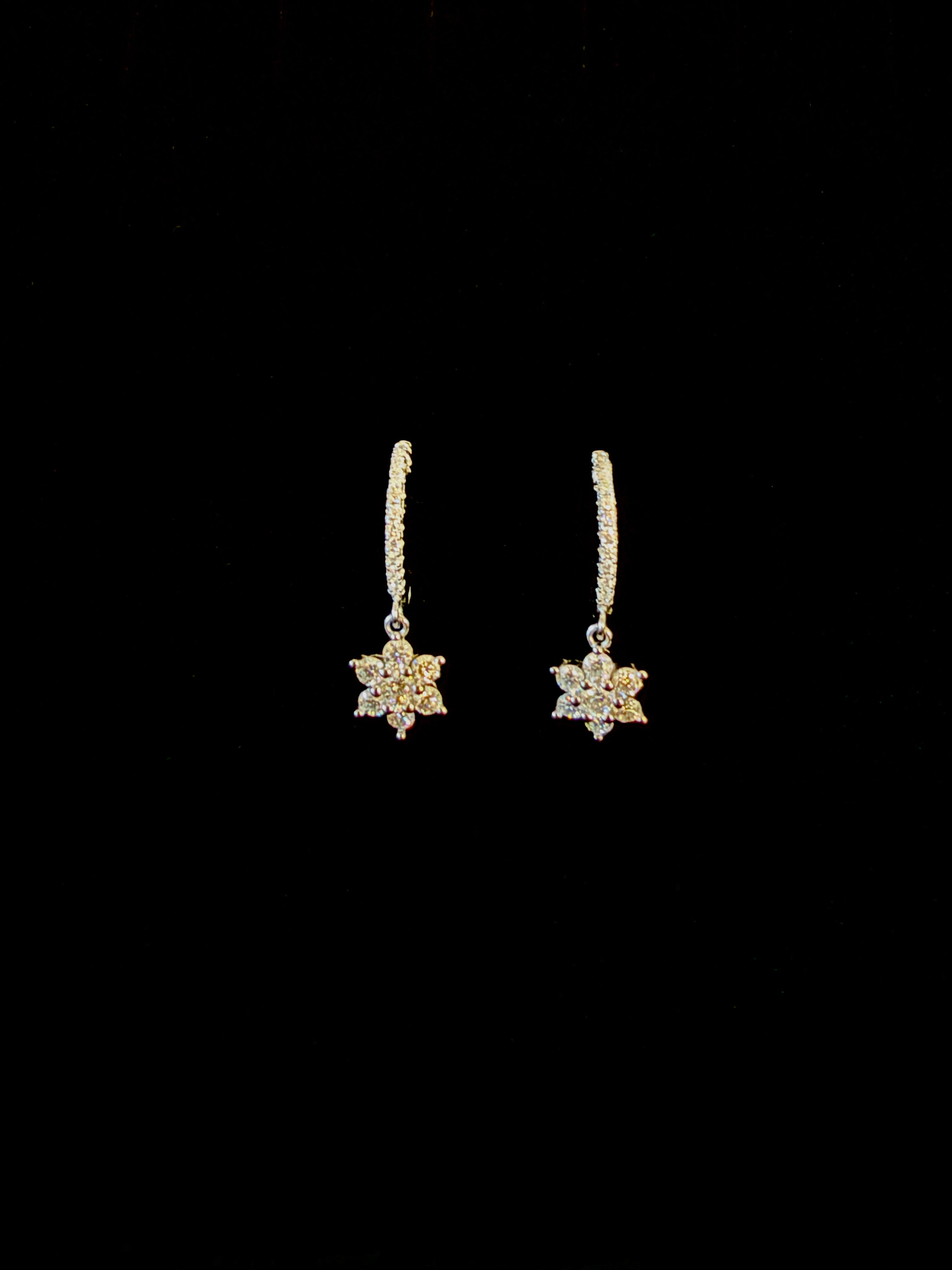 Moissanite Flower Huggies