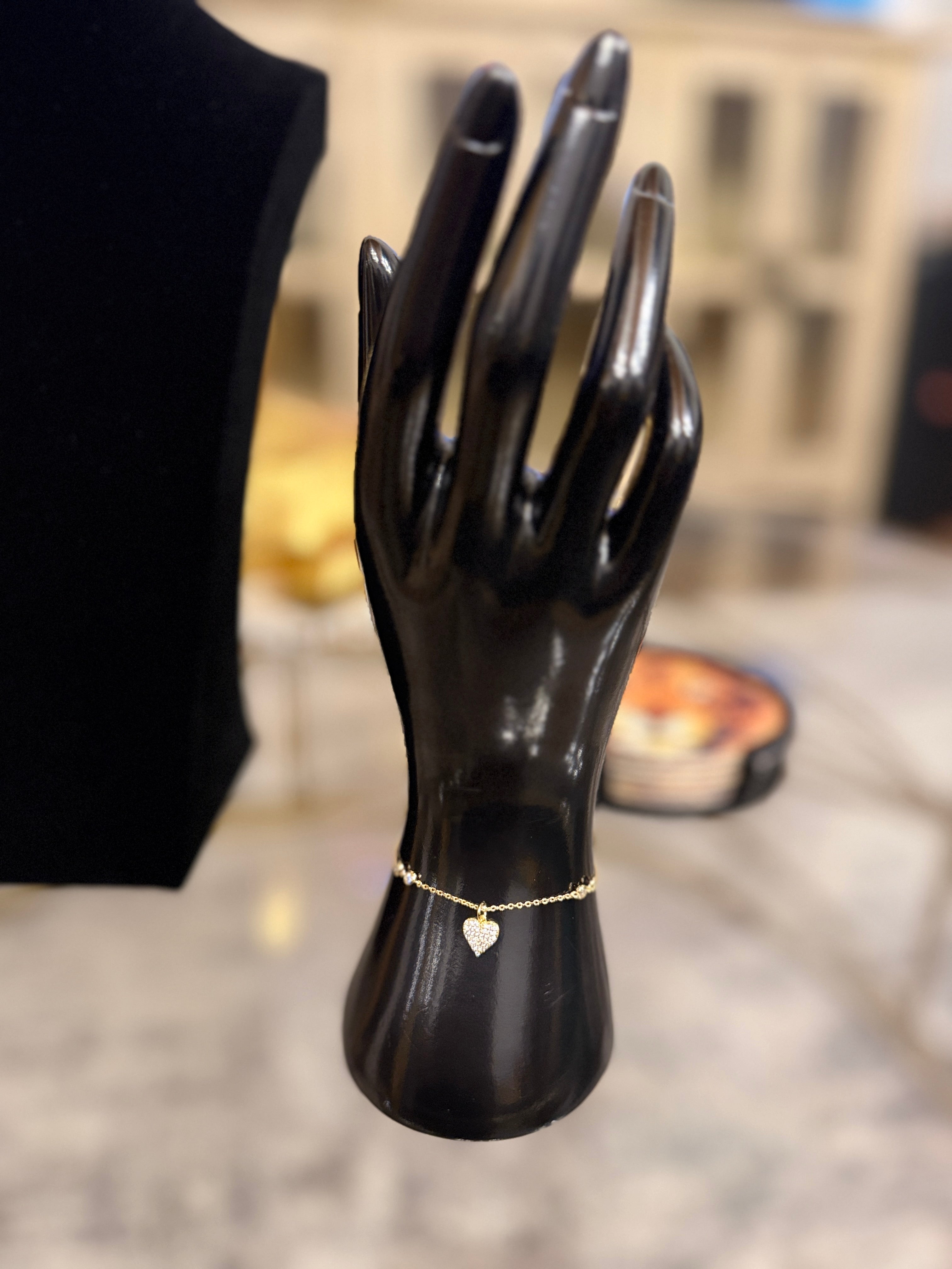 Heart Charm Gold Bracelet